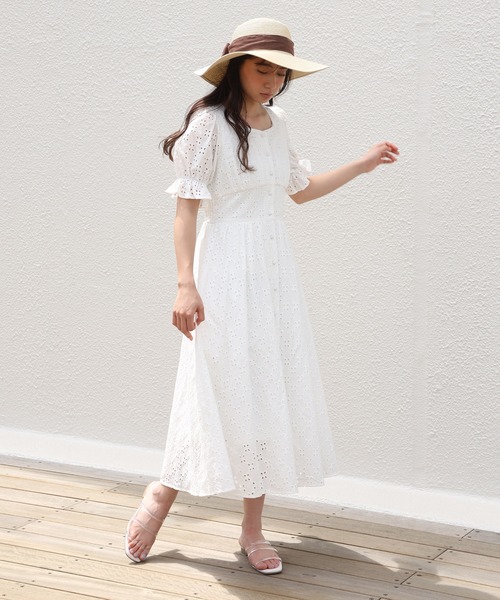 one after another NICE CLAUP(ワンアフターアナザーナイスクラップ)の「【Web限定】コットンレースロングワンピース(ワンピース・レディース・オフホワイト/ブラック/ミント/ラベンダー・FREE)」の15枚目の写真