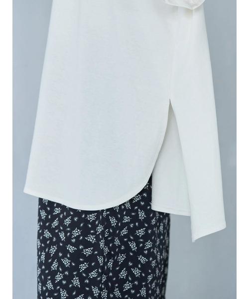 AMERICAN HOLIC（アメリカンホリック）の「ラウンドヘムカットBIGチュニック　＊（Tシャツ/カットソー・レディース・ブラック/ネイビー/オフホワイト/グリーン/キャメル・FREE）」の14枚目の写真