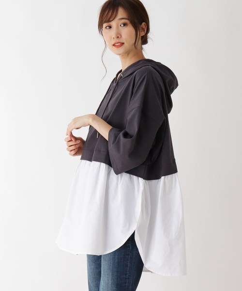 セール M L シャツレイヤードフードワンピース ワンピース Cutie Blonde キューティーブロンド のファッション通販 Zozotown