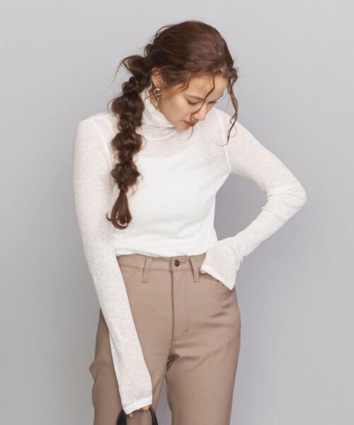 BEAUTY&YOUTH UNITED ARROWS（ビューティーアンドユースユナイテッドアローズ）の「BY スラブルーズタートルネックカットソー ◆（Tシャツ/カットソー・レディース・ホワイト/ブラック/ライトピンク・FREE）」の2枚目の写真