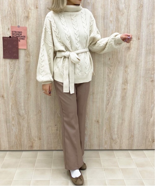 apres jour(アプレジュール)の「タートルケーブルチュニック【ZOZOTOWN限定アイテム】【10AP】(ニット/セーター・レディース・ダークブラウン/アイボリー/スモークピンク・X-LARGE/フリー)」の9枚目の写真