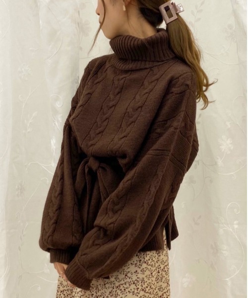 apres jour(アプレジュール)の「タートルケーブルチュニック【ZOZOTOWN限定アイテム】【10AP】(ニット/セーター・レディース・ダークブラウン/アイボリー/スモークピンク・X-LARGE/フリー)」の10枚目の写真