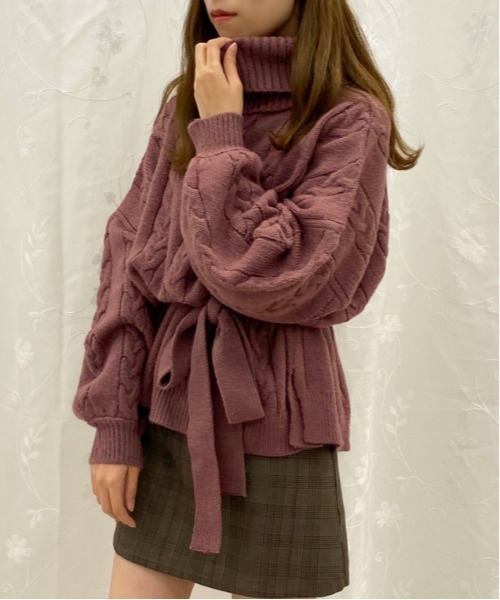 apres jour(アプレジュール)の「タートルケーブルチュニック【ZOZOTOWN限定アイテム】【10AP】(ニット/セーター・レディース・ダークブラウン/アイボリー/スモークピンク・X-LARGE/フリー)」の14枚目の写真