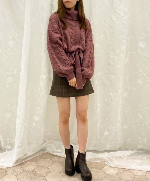 apres jour(アプレジュール)の「タートルケーブルチュニック【ZOZOTOWN限定アイテム】【10AP】(ニット/セーター・レディース・ダークブラウン/アイボリー/スモークピンク・X-LARGE/フリー)」の17枚目の写真