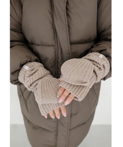 ALEXIA STAM（アリシアスタン）の「Half Finger Warm Hand Mittens/ハーフフィンガーウォームハンドミトン（手袋・レディース・ベージュ/モカ/グレー・FREE）」の3枚目の写真