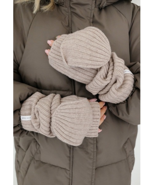 ALEXIA STAM（アリシアスタン）の「Half Finger Warm Hand Mittens/ハーフフィンガーウォームハンドミトン（手袋・レディース・ベージュ/モカ/グレー・FREE）」の15枚目の写真