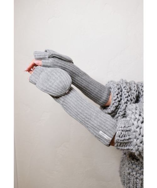 ALEXIA STAM（アリシアスタン）の「Half Finger Warm Hand Mittens/ハーフフィンガーウォームハンドミトン（手袋・レディース・ベージュ/モカ/グレー・FREE）」の5枚目の写真