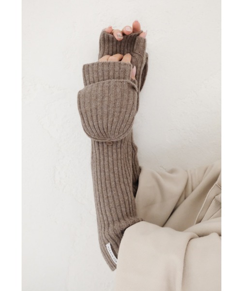 ALEXIA STAM（アリシアスタン）の「Half Finger Warm Hand Mittens/ハーフフィンガーウォームハンドミトン（手袋・レディース・ベージュ/モカ/グレー・FREE）」の9枚目の写真