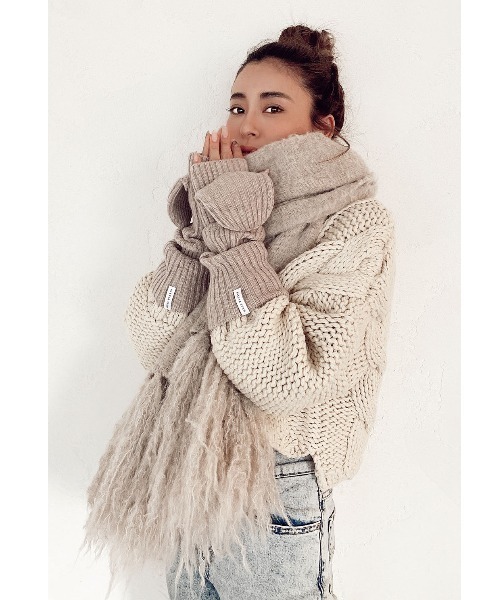 ALEXIA STAM（アリシアスタン）の「Half Finger Warm Hand Mittens/ハーフフィンガーウォームハンドミトン（手袋・レディース・ベージュ/モカ/グレー・FREE）」の11枚目の写真