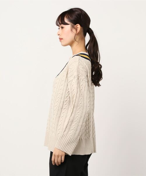 DING（ディング）の「DING/スクールケーブルニット（ニット/セーター・レディース・ベージュ/グリーン/ネイビー・FREE）」の20枚目の写真