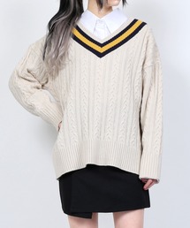 DING | DING/スクールケーブルニット(ニット/セーター)