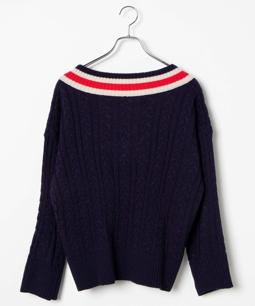 DING（ディング）の「DING/スクールケーブルニット（ニット/セーター・レディース・ベージュ/グリーン/ネイビー・FREE）」の17枚目の写真