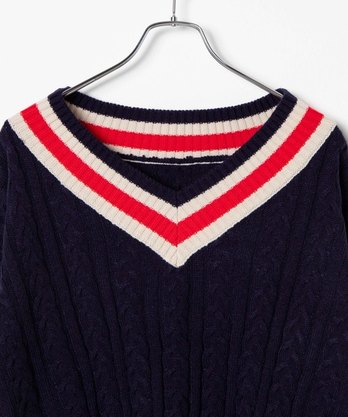 DING（ディング）の「DING/スクールケーブルニット（ニット/セーター・レディース・ベージュ/グリーン/ネイビー・FREE）」の13枚目の写真