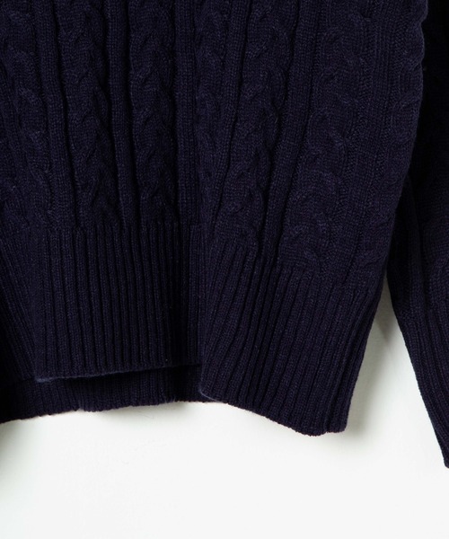 DING（ディング）の「DING/スクールケーブルニット（ニット/セーター・レディース・ベージュ/グリーン/ネイビー・FREE）」の15枚目の写真