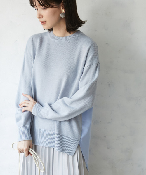 セール バックシャツニットドッキングプルオーバー ニット セーター Green Parks グリーンパークス のファッション通販 Zozotown