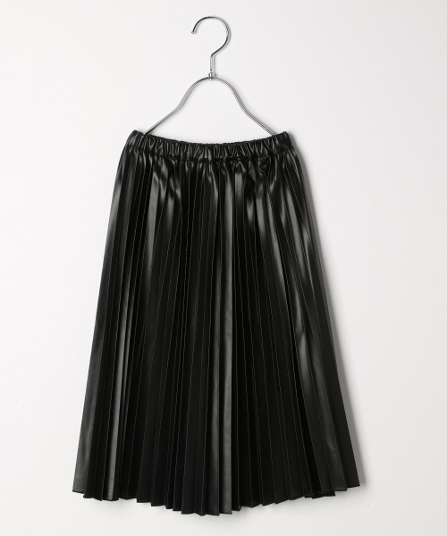 GLOBAL WORK（グローバルワーク）の「【キッズ】フェイクレザープリーツスカート【一部店舗限定】/926576（スカート・キッズ・ブラック・120cm/130cm/140cm）」の2枚目の写真