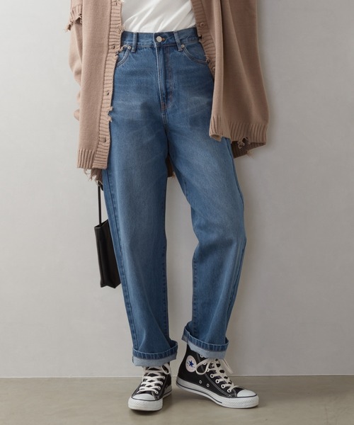 SpRay(スプレイ)の「デニムセミワイドパンツ(デニムパンツ・レディース・インディゴブルー/ブルー/ブルー系その他/ブルー系その他2・FREE)」の3枚目の写真