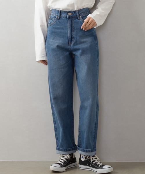 SpRay(スプレイ)の「デニムセミワイドパンツ(デニムパンツ・レディース・インディゴブルー/ブルー/ブルー系その他/ブルー系その他2・FREE)」の6枚目の写真