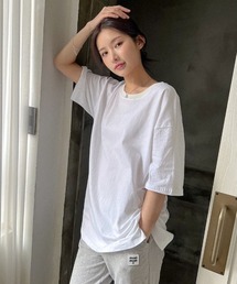 『muah muah/ムーアムーア』LAYERED HALF SLEEVE T-SHIRT/レイヤード ハーフ スリーブ Tシャツ