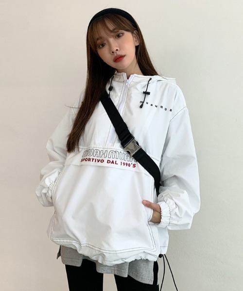muahmuah（ムーアムーア）の「『muah muah/ムーアムーア』LAYERED HALF SLEEVE T-SHIRT/レイヤード ハーフ スリーブ Tシャツ（Tシャツ/カットソー・レディース・ホワイト/ブラック/グレー・FREE）」の11枚目の写真