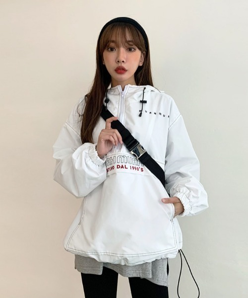 muahmuah（ムーアムーア）の「『muah muah/ムーアムーア』LAYERED HALF SLEEVE T-SHIRT/レイヤード ハーフ スリーブ Tシャツ（Tシャツ/カットソー・レディース・ホワイト/ブラック/グレー・FREE）」の8枚目の写真