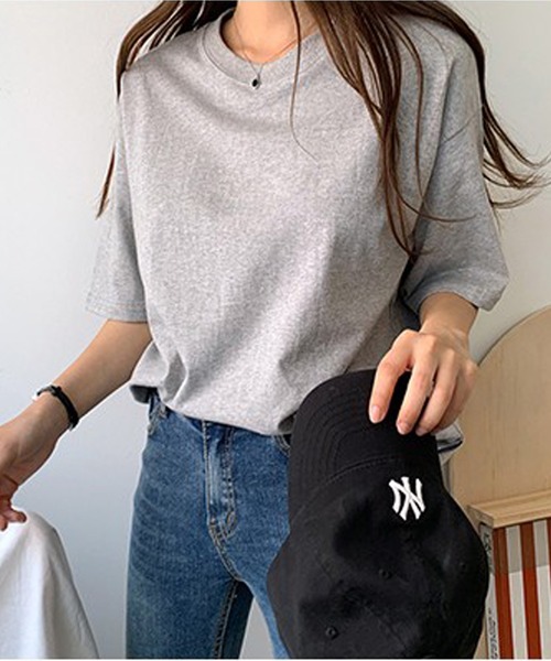 muahmuah（ムーアムーア）の「『muah muah/ムーアムーア』LAYERED HALF SLEEVE T-SHIRT/レイヤード ハーフ スリーブ Tシャツ（Tシャツ/カットソー・レディース・ホワイト/ブラック/グレー・FREE）」の19枚目の写真
