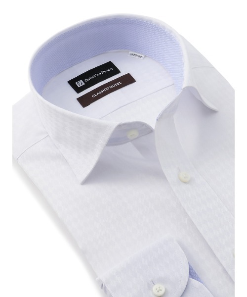 Perfect Suit FActory(パーフェクトスーツファクトリー)の「【WEB限定/形態安定】長袖ワイシャツ【クラシコ】ホワイト(ビジネスシャツ・メンズ・オフホワイト・LL/S/M/L)」の2枚目の写真