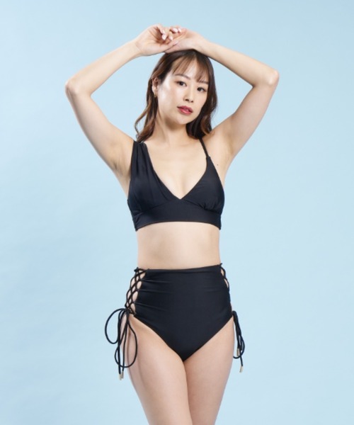 TOTASU ELEVEN（トータスイレブン）の「トータスイレブン ハイウエストショーツ  無地ビキニ   06981（水着・レディース・ブラック/ブラウン/ピンク・9号）」の2枚目の写真