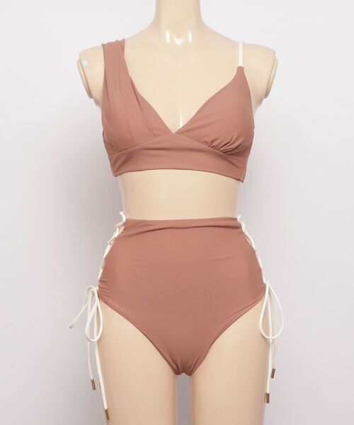 TOTASU ELEVEN（トータスイレブン）の「トータスイレブン ハイウエストショーツ  無地ビキニ   06981（水着・レディース・ブラック/ブラウン/ピンク・9号）」の8枚目の写真