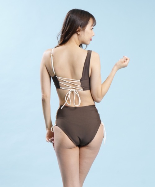 TOTASU ELEVEN（トータスイレブン）の「トータスイレブン ハイウエストショーツ  無地ビキニ   06981（水着・レディース・ブラック/ブラウン/ピンク・9号）」の18枚目の写真