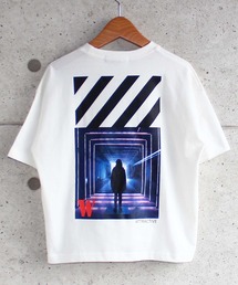 THE CASUAL | ビッグシルエット5分袖ポケット付きバックプリントTシャツ カットソー キッズ(Tシャツ/カットソー)