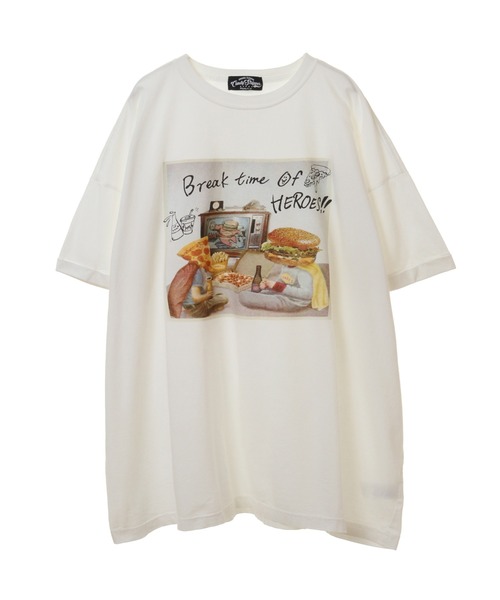 Candy Stripper（キャンディストリッパー）の「BREAK TIME OF HEROES BIG BIG Tシャツ（Tシャツ/カットソー・レディース・グリーン/オレンジ/オフホワイト/ブラック・2）」の11枚目の写真