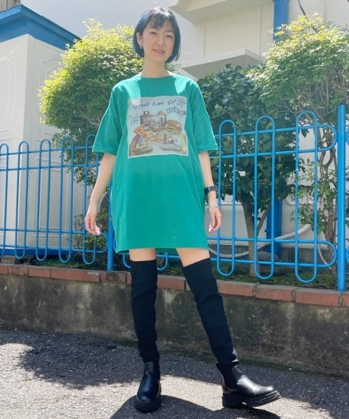 Candy Stripper（キャンディストリッパー）の「BREAK TIME OF HEROES BIG BIG Tシャツ（Tシャツ/カットソー・レディース・グリーン/オレンジ/オフホワイト/ブラック・2）」の12枚目の写真
