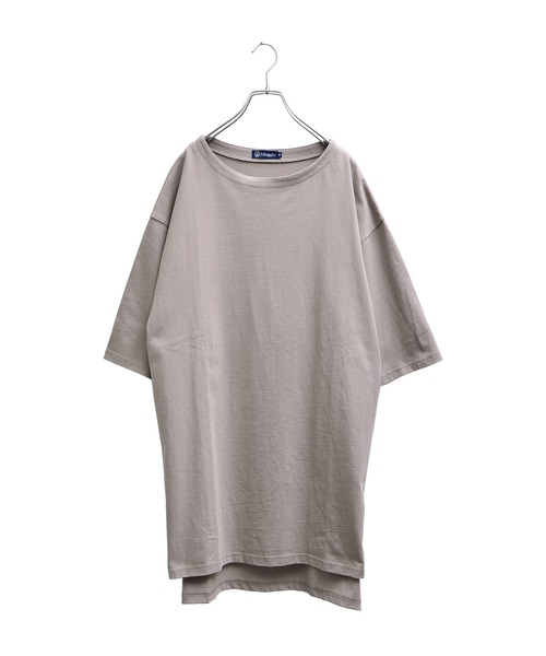 MinoriTY（マイノリティ）の「メンズ半袖ロング丈ビッグシルエットロゴ刺繍Teeシャツ（Tシャツ/カットソー・メンズ・ブラック/グレー系その他/オフホワイト・L/M）」の18枚目の写真