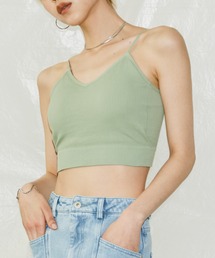 Happy John | short rib cup camisole/ショートリブカップキャミソール(キャミソール)