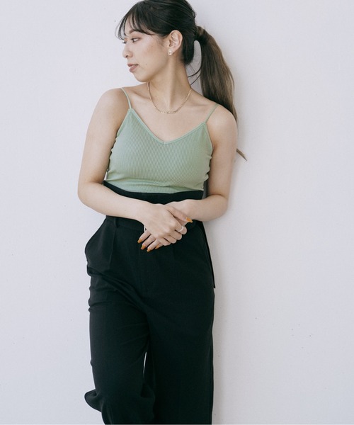 Happy John（ハッピージョン）の「short rib cup camisole/ショートリブカップキャミソール（キャミソール・レディース・ホワイト/ミント/ベージュ/ブラック・FREE）」の11枚目の写真