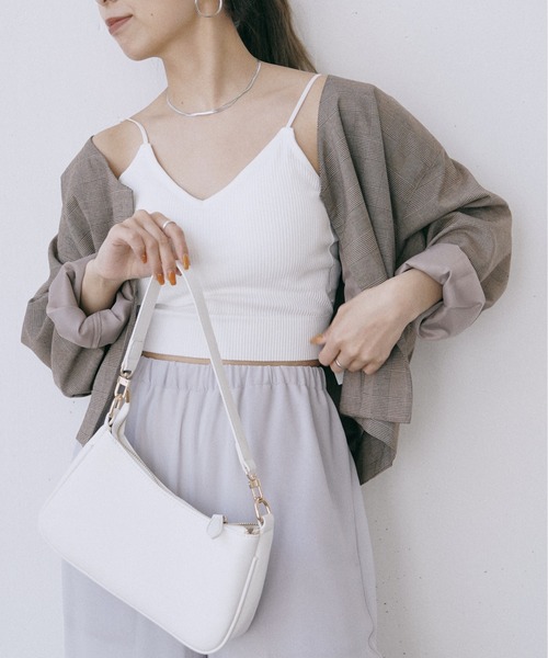 Happy John（ハッピージョン）の「short rib cup camisole/ショートリブカップキャミソール（キャミソール・レディース・ホワイト/ミント/ベージュ/ブラック・FREE）」の15枚目の写真