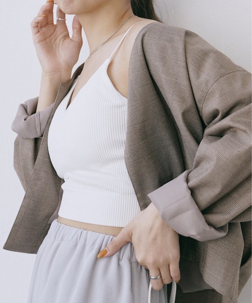 Happy John（ハッピージョン）の「short rib cup camisole/ショートリブカップキャミソール（キャミソール・レディース・ホワイト/ミント/ベージュ/ブラック・FREE）」の18枚目の写真