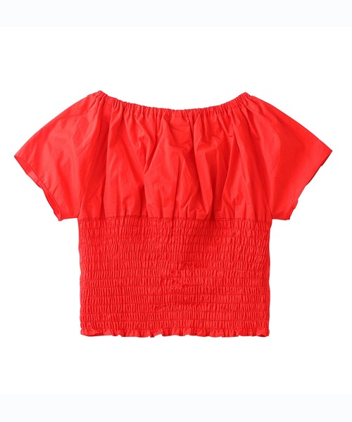 X-girl（エックスガール）の「BABY S/S BLOUSE（シャツ/ブラウス・レディース・ホワイト/ブラック/レッド・S/M）」の5枚目の写真