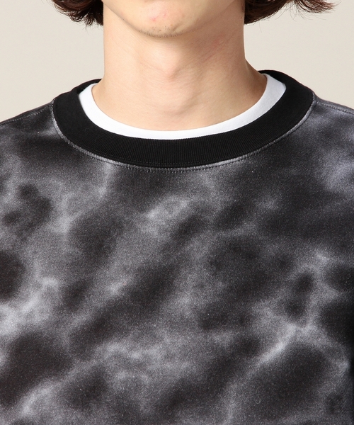 MONKEY TIME（モンキータイム）の「MT ウラケ マーブル プリント スウェット ◆（スウェット・メンズ・ホワイト/ブラック・SMALL/MEDIUM/LARGE/X-LARGE）」の9枚目の写真