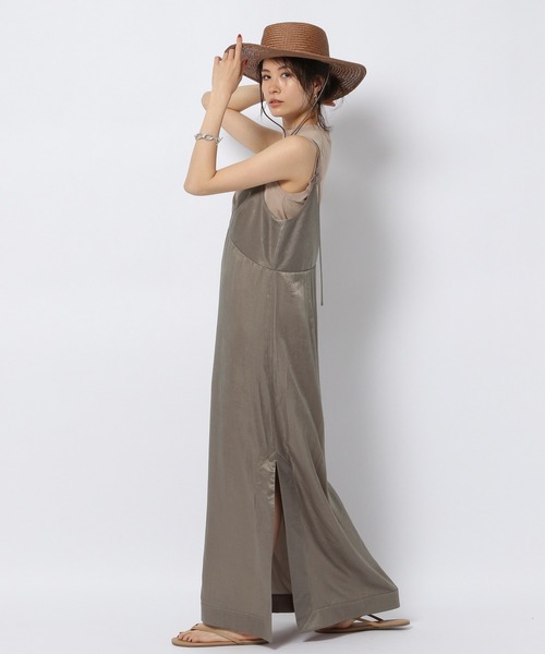 BABYLONE（バビロン）の「BABYLONE / サテンスリットキャミワンピース【手洗い可】（ワンピース・レディース・ブラック/グレー・フリー）」の17枚目の写真