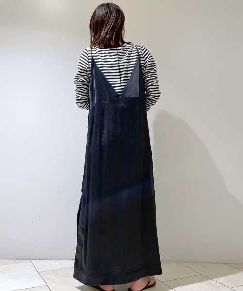 BABYLONE（バビロン）の「BABYLONE / サテンスリットキャミワンピース【手洗い可】（ワンピース・レディース・ブラック/グレー・フリー）」の8枚目の写真