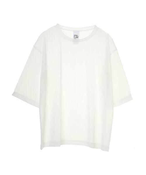 GARAGE OF GOOD CLOTHING(ガレージオブグッドクロージング)の「トリコットシフォン半袖プルオーバー*(Tシャツ/カットソー・レディース・ライトグレー/ホワイト/ブラック・FREE)」の4枚目の写真