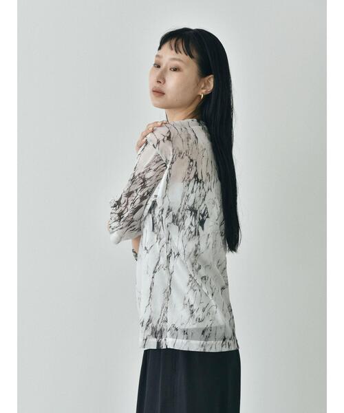 GARAGE OF GOOD CLOTHING(ガレージオブグッドクロージング)の「トリコットシフォン半袖プルオーバー*(Tシャツ/カットソー・レディース・ライトグレー/ホワイト/ブラック・FREE)」の10枚目の写真