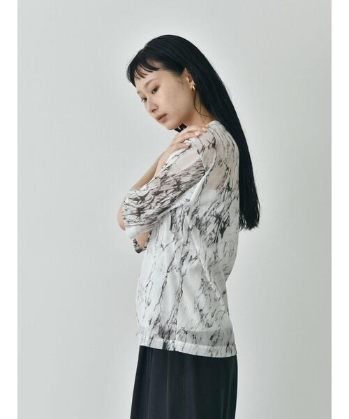 GARAGE OF GOOD CLOTHING(ガレージオブグッドクロージング)の「トリコットシフォン半袖プルオーバー*(Tシャツ/カットソー・レディース・ライトグレー/ホワイト/ブラック・FREE)」の11枚目の写真