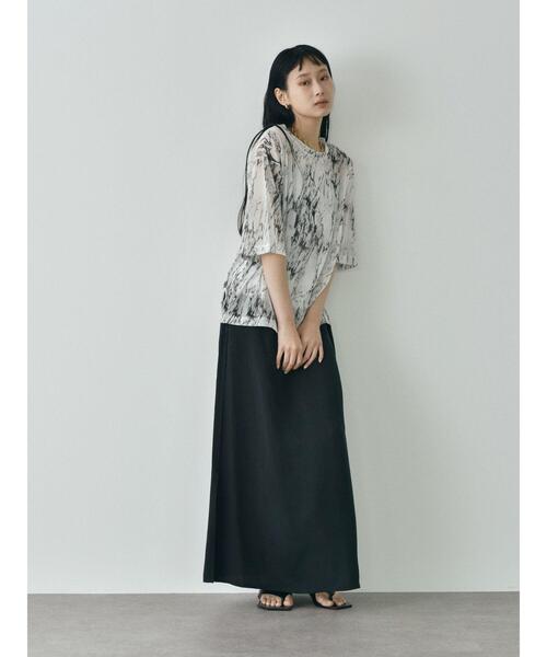 GARAGE OF GOOD CLOTHING(ガレージオブグッドクロージング)の「トリコットシフォン半袖プルオーバー*(Tシャツ/カットソー・レディース・ライトグレー/ホワイト/ブラック・FREE)」の17枚目の写真