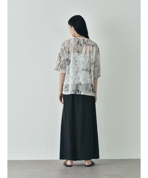 GARAGE OF GOOD CLOTHING(ガレージオブグッドクロージング)の「トリコットシフォン半袖プルオーバー*(Tシャツ/カットソー・レディース・ライトグレー/ホワイト/ブラック・FREE)」の19枚目の写真