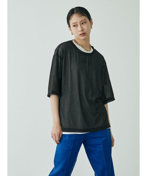 GARAGE OF GOOD CLOTHING(ガレージオブグッドクロージング)の「トリコットシフォン半袖プルオーバー*(Tシャツ/カットソー・レディース・ライトグレー/ホワイト/ブラック・FREE)」の20枚目の写真