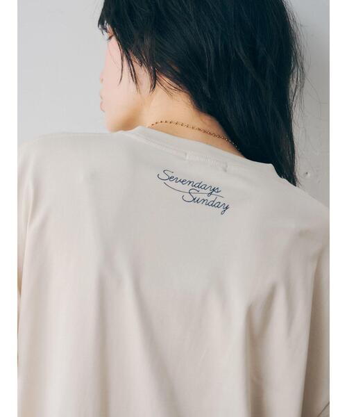 SEVENDAYS=SUNDAY(セブンデイズサンデイ)の「SUNDAY TEE *(Tシャツ/カットソー・レディース・アイボリー/グレー・M/L/S)」の10枚目の写真