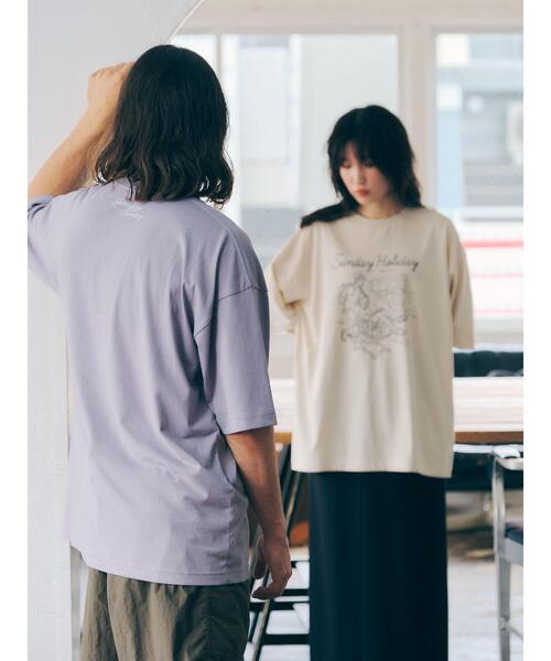 SEVENDAYS=SUNDAY(セブンデイズサンデイ)の「SUNDAY TEE *(Tシャツ/カットソー・レディース・アイボリー/グレー・M/L/S)」の16枚目の写真